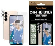 Panzer Glass PanzerGlass ® 2-in-1 Protection Bundle Samsung Galaxy S25+, Samsung, Samsung - Galaxy S25+, Dry application, Scratch resistant, Shock resistant, Transparent, 1 pc(s)