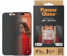 Panzer Glass „PanzerGlass™“ ekrano apsauga „iPhone 15 Pro“ | Itin platus pritaikymas su „EasyAligner“, „Apple“, „Apple“ – „iPhone 15 Pro“, Sausas klijavimas, Atsparus smūgiams, Permatomas, 1 vnt.