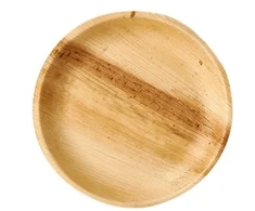 Papstar PAP85503, lėkštė, apvali, palmės lapas, mediena, monochromatinė, 23 cm