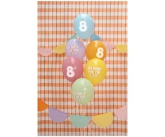 Party Deco Balionų puokštė Su gimtadieniu, 8 metai
