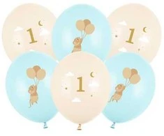 Party Deco PartyDeco Balony 30 Myszki su cyferkš 1 Light Mėlyna A6 85494