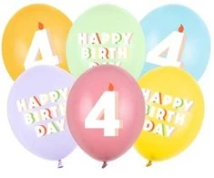 Party Deco Balionų puokštė Su gimtadieniu, 4 metai