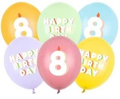 Party Deco Balionų puokštė Su gimtadieniu, 8 metai