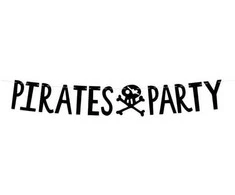 Party Deco Girlianda Pirates Party Party deko 14x100cm juoda