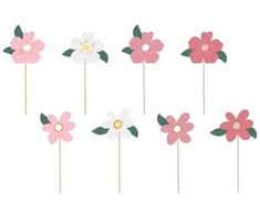 PartyDeco Keksiukų papuošimai Gėlės, 13-14,5cm