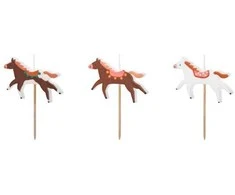 PartyDeco Gimtadienio žvakutės "Arkliukai" 3 vnt 5,8*4cm