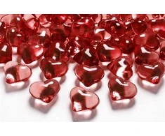Party Deco Konfeti deimantai-širdelės 21mm 30 vnt raudoni