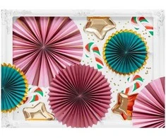 Kalėdinė dekoracija PartyDeco Dekoratyvinės rozetės, bordo, 26-43 cm vienas dydis () - 4900 vnt.