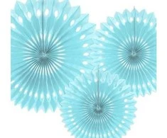 Party Deco PartyDeco dekoratyvinės rozetės šviesiai mėlynos 20-30cm A3 49931