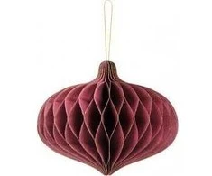 Party Deco Kalėdinė puošmena PartyDeco Popierinis baubas Ovalus, bordo, 16x15cm vieno dydžio