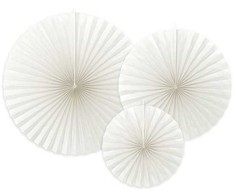 Party Deco PartyDeco Rozety dekoracyjne balta 48811