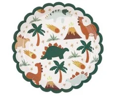 PartyDeco Popierinės lėkštutės "Dinozaurai" 6vnt 18cm