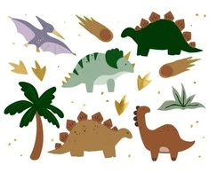Party Deco PartyDeco Dinosaurs Tattoos mišinys A13 26384