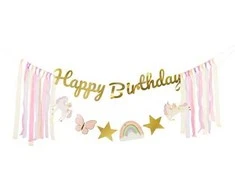 PartyDeco Baner Happy B-day Vienaragis 230x17,5 mix 59924