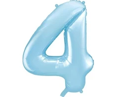 Party Deco Balionas folinis skaičius 4 melsvas 86cm