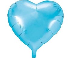 Party Deco Balionas folinis "Širdelė" melsvas 45cm