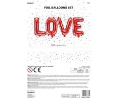 Party Deco Foliniai balionai "LOVE" raudoni 140*35cm