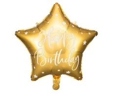 Party Deco PartyDeco FB93-019-KARTON, Auksinė, Žvaigždė, Folio, Gimtadienis, Anglų, 40 cm