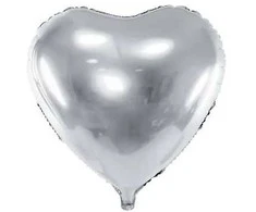 Party Deco Folinis balionas "Širdelė" 61cm sidabrinė