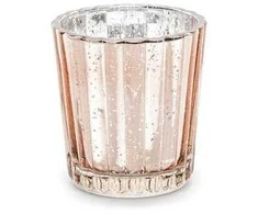 Party Deco Arbatinės žvakidės laikiklis 6 cm, rožinio aukso spalvos