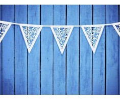 Party Deco Popierinė girlianda, trikampiai, perlas, 19,5 x 3 m universali