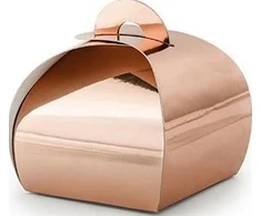 Party Deco Dovanų dėžutės rausvai auksinės 10 vnt 6*6*5,5cm