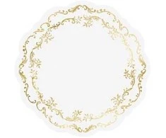 Party Deco Auksiniai ornamentuoti lėkščių pagalvėlės 6 vnt.