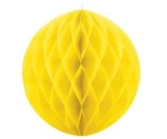 Party Deco Korėtas apvalus papuošimas 40cm 1 vnt geltonas