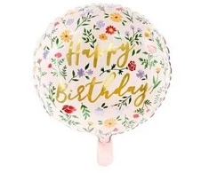Party Deco Folinis balionas "Happy birthday" 45cm