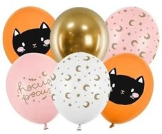 Party Deco Balionų rinkinys "Hocus pocus" helovinui 30cm 6 vnt