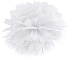 Party Deco Pomponas baltas 25 cm