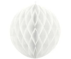 Party Deco Korėtas apvalus papuošimas 30cm 1 vnt baltas