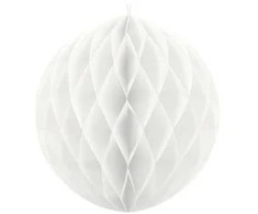 Party Deco Korėtas apvalus papuošimas 40cm 1 vnt baltas