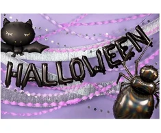 PartyDeco Juodi balionai Halloween'as, 280x46cm