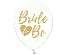 Party Deco Balionai gumos spalvos "Bride to Be" 30cm 6 vnt