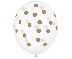 Party Deco Balionai gumos spalvos "Dots" 30cm 6 vnt