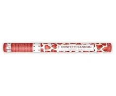 Party Deco Konfeti patranka 60cm su raudonom širdelėm 1 vnt