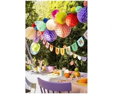 Party Deco Korėtas apvalus papuošimas 30cm 1 vnt kreminis