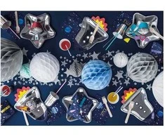 Party Deco Korėtas apvalus papuošimas 10cm 1 vnt pilkas