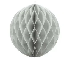 Party Deco Korėtas apvalus papuošimas 10cm 1 vnt pilkas