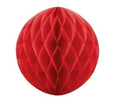 Party Deco Korėtas apvalus papuošimas 10cm 1 vnt raudonas