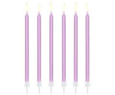 Party Deco Žvakutės gimtadienio 12 vnt 14cm violetinės