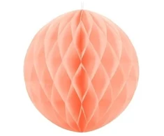 Party Deco Korėtas apvalus papuošimas 10cm 1 vnt persikinis