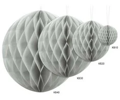 Party Deco Korėtas apvalus papuošimas 40cm 1 vnt pilkas