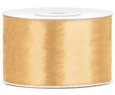 Party Deco Šviesaus medaus spalvos atlasinė juostelė, 38 mm