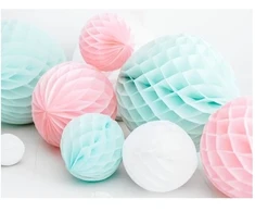 Party Deco Korėtas apvalus papuošimas 30cm 1 vnt melsvai žalsvas