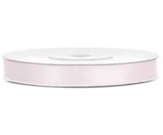 Party Deco Šviesiai rožinės spalvos satino juostelė 6 mm