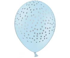 Party Deco Balionai 30 cm stiprūs melsvi su taškiukais