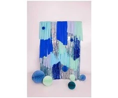 Party Deco Korėtas apvalus papuošimas 30cm 1 vnt tamsiai melsvas