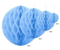 Party Deco Korėtas apvalus papuošimas 40cm 1 vnt tamsiai melsvas
